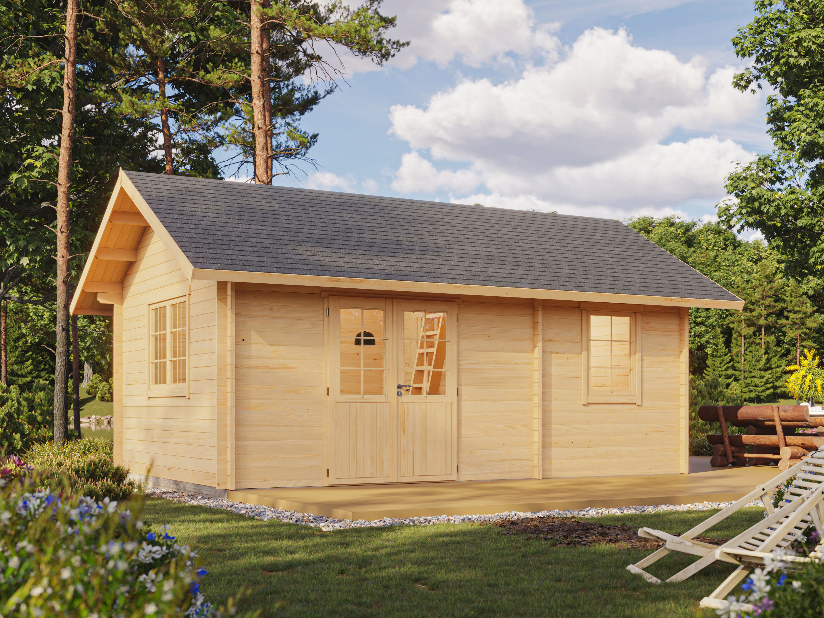 26% weniger ✓ Fichtenhaus Ferien- und Freizeithaus Texas 4 | 6 × 4 m | mit Schlafboden | 24 m² Unkategorisiert online kaufen