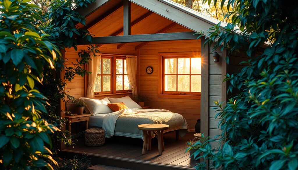 Temporäre Übernachtungen im Gartenhaus