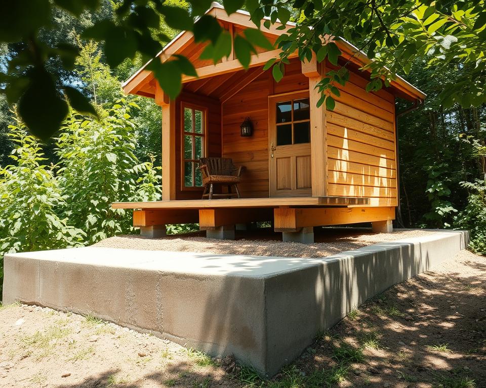 Plattenfundament Gartenhaus