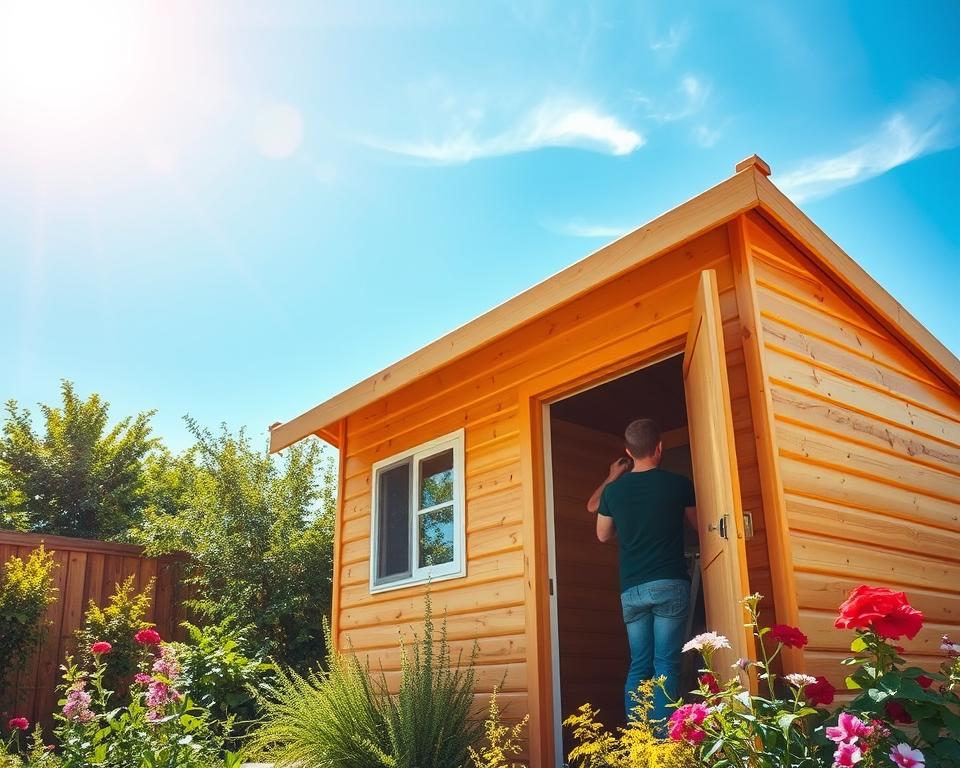 Wetterbedingungen Gartenhaus streichen