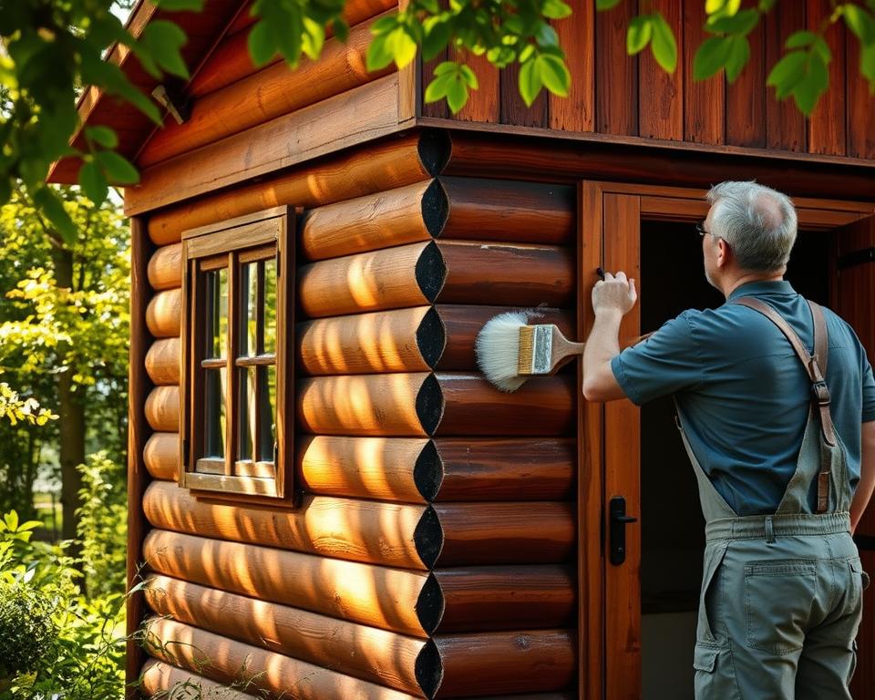 Holzhaus streichen Anstrich Lasur