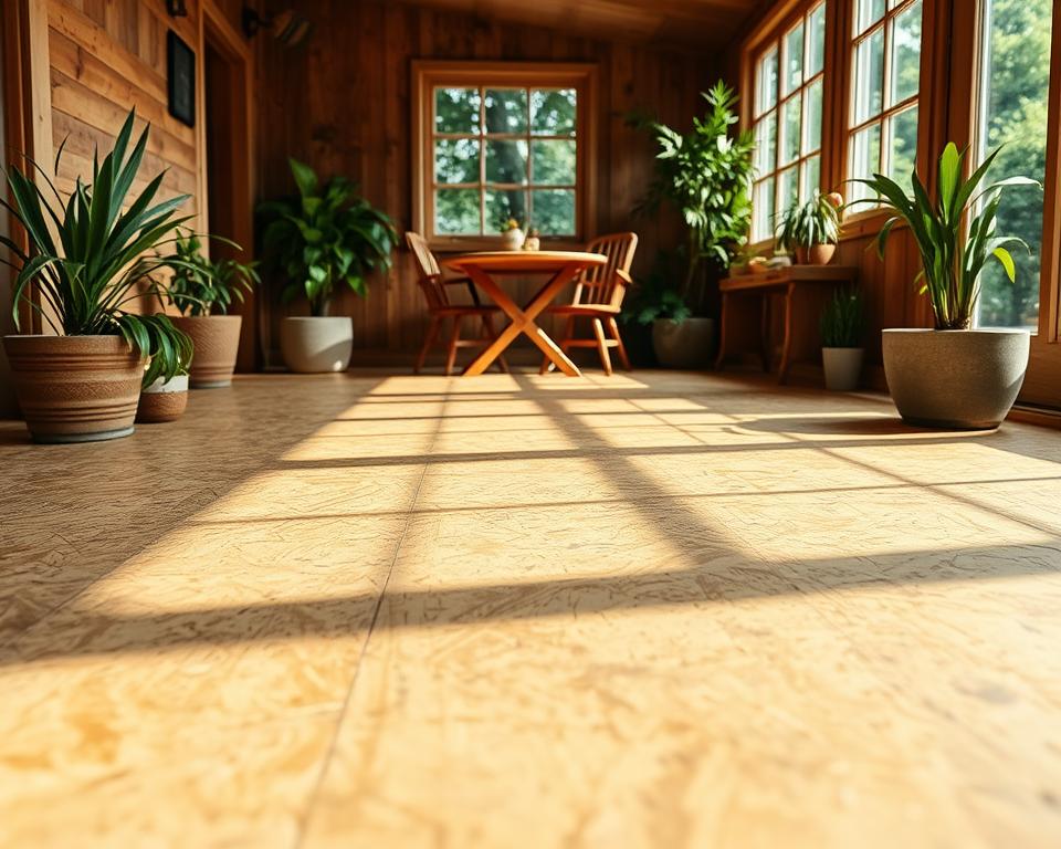 OSB-Platten Boden im Gartenhaus