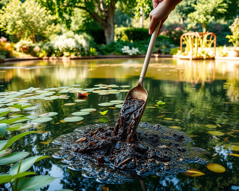 Teich Schlamm entfernen