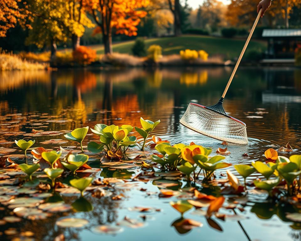 saisonale Teichpflege