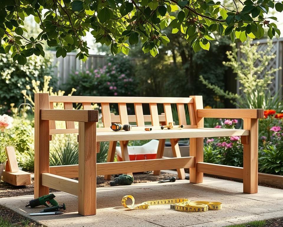 Gartenbank Grundgerüst konstruieren