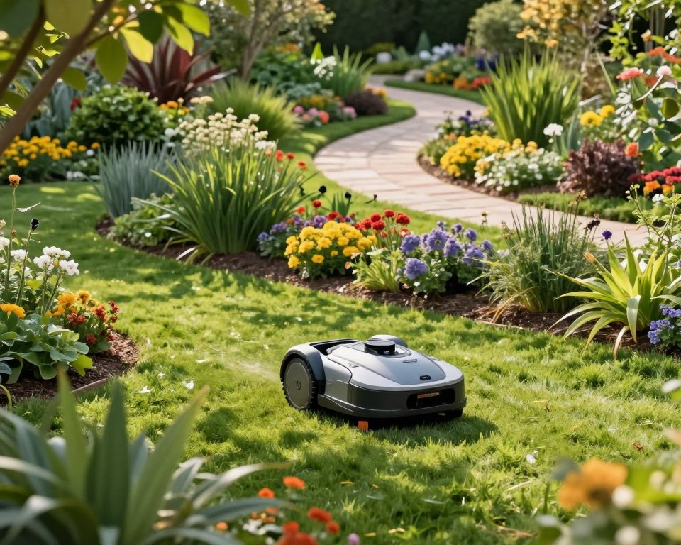 Mähroboter in komplexem Gartengelände