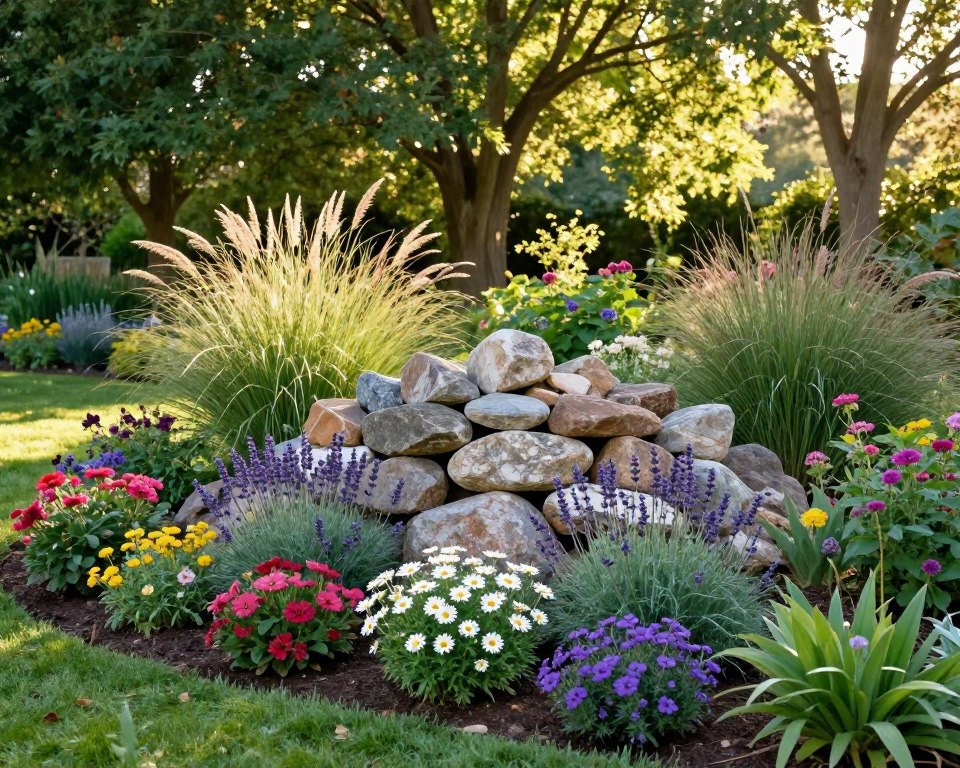 Bepflanzung rund um den Steinhaufen