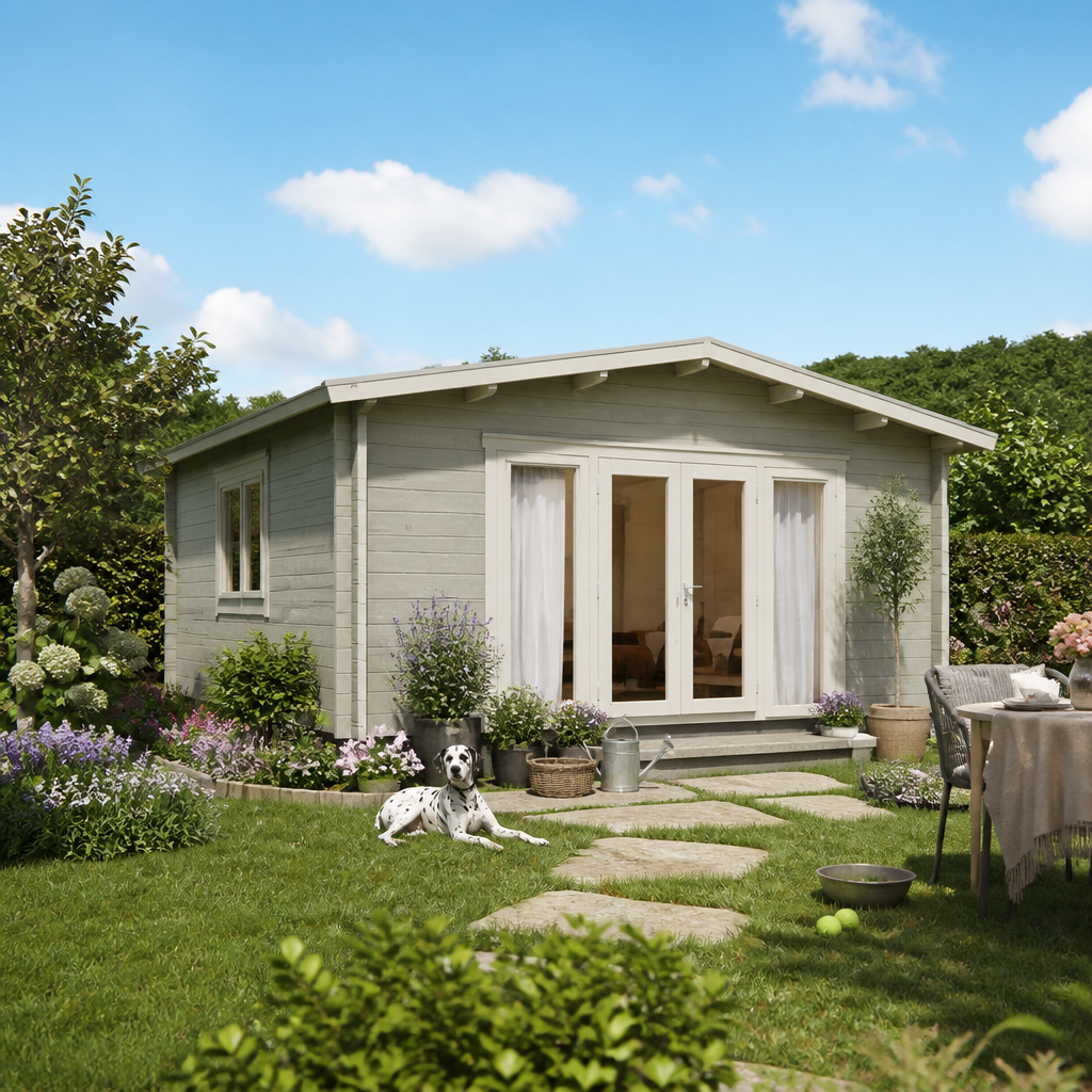26% weniger ✓ Fichtenhaus | Holz-Gartenhaus | 6 × 5 m | Kim 70 H | Satteldach | 30 m²