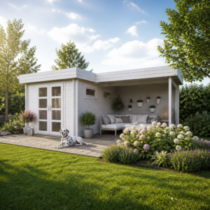 26% weniger ✓ Fichtenhaus Flachdach | Holz-Gartenhaus | 6 × 3 m | Odina 28 B | 18 m²
