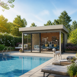 26% weniger ✓ Fichtenhaus | Holz-Gartenhaus | 6 × 4 m | Alu Concept 70 H | mit Schiebetüren | Flachdach | 24 m² Unkategorisiert online kaufen