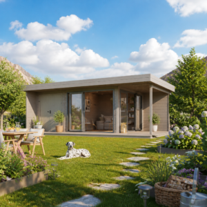 26% weniger ✓ Fichtenhaus | Holz-Gartenhaus | 6 × 4 m | Alu Concept Relax 44 C | mit Schiebetüren | mit Terrasse | Flachdach | 24 m² Unkategorisiert online kaufen